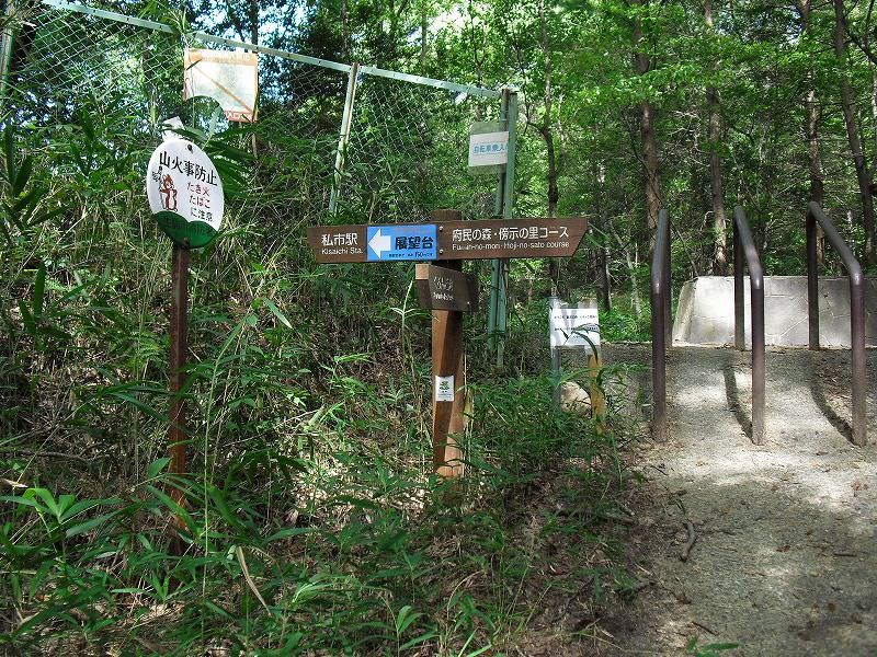 ハイキングコースの標識